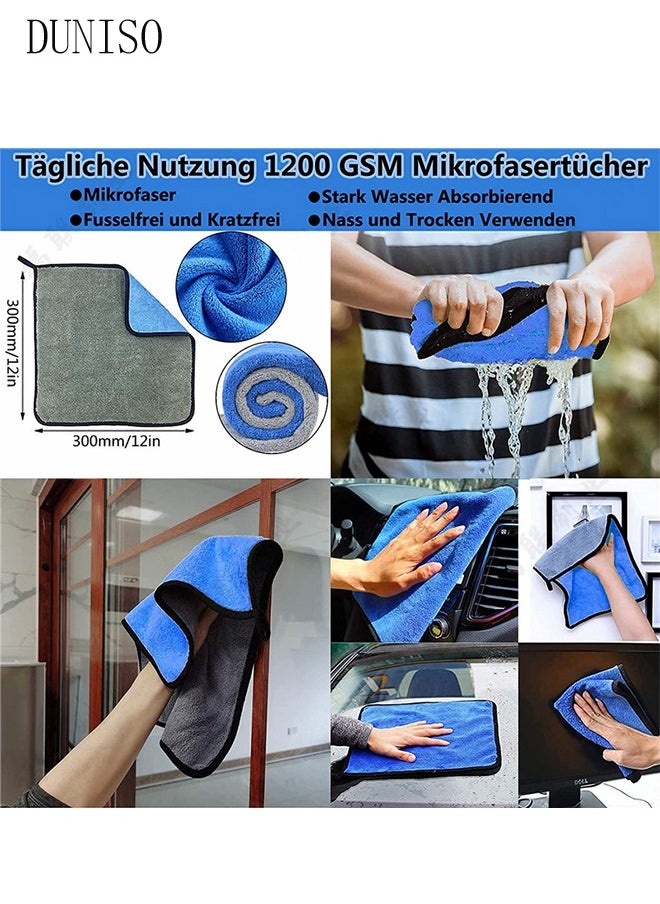 24 piece set of drilling brush accessories car cleaning kit, automatic detail brush set, used for cleaning wheels, dashboard, interior, exterior, leather, ventilation openings, logos (blue)