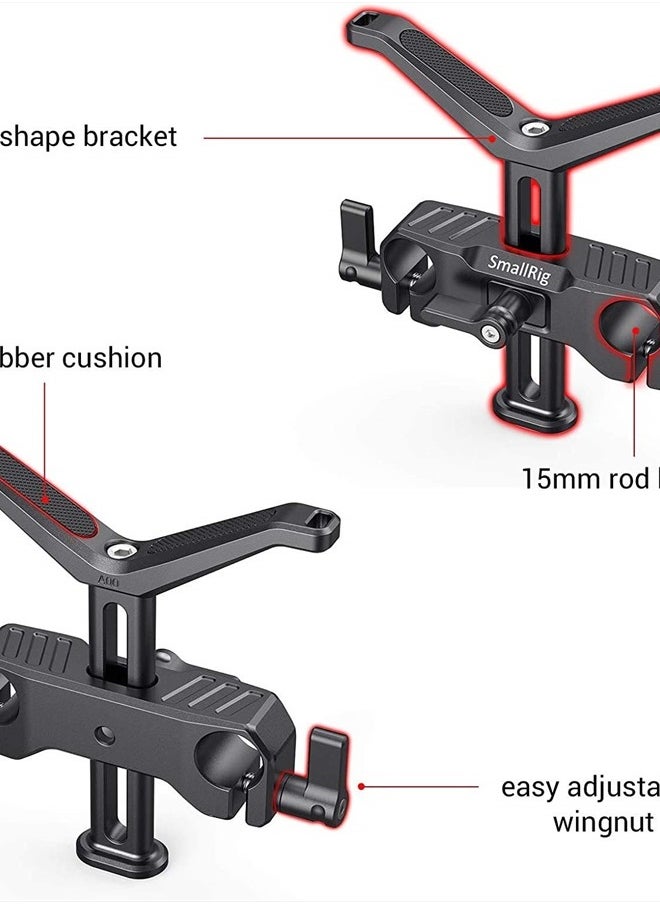 SmallRig 15mm Long Lens Support, 53.5mm Height Adjustable Lens Bracket for DSLR Camera Shoulder Rig - BSL2681