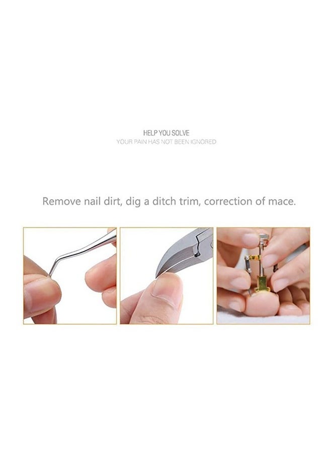 MAYCREATE® 3Pcs Toe Nail Correction Tool Pedicure Tool + Ingrown Toe Nail Lifter + Stainless Steel Nail Clipper/Nipper