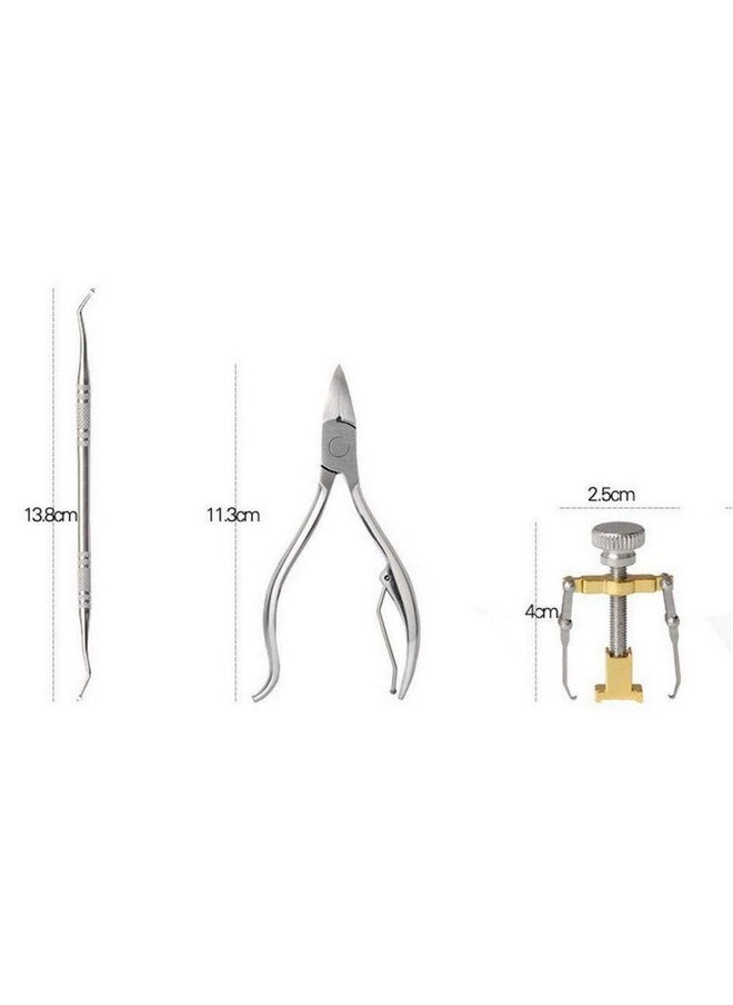 MAYCREATE® 3Pcs Toe Nail Correction Tool Pedicure Tool + Ingrown Toe Nail Lifter + Stainless Steel Nail Clipper/Nipper