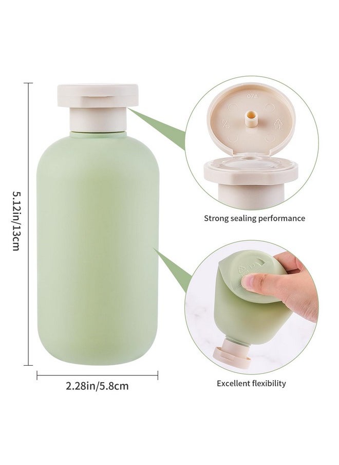 WLLHYF Squeeze Bottles 2 Pack Refillable Plastic Travel Containers Empty Bottles With Disc Top Flip Cap Travel Accessories for Shampoo Creams Lotion Conditioner (Green Blue, 200ML)