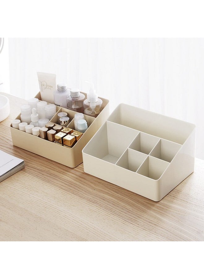 wolpin Makeup Jewelry Organiser Cosmetic Makeup Lipstick Storage Box Plastic Case Holder Skin Care Products For Dressing Table (22 X 16 X 12 Cm), White