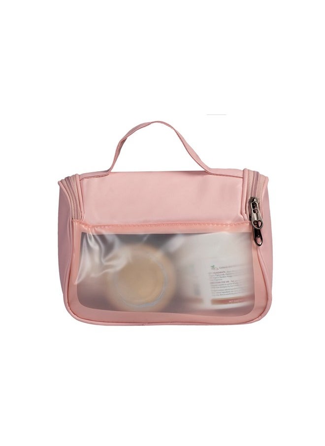 Homestrap Cosmetic Storage Organizer for Home, Travel, Toiletry |Makeup Bag for Brushes & Accessories |Waterproof Portable Carry Pouch with Handle(Light Pink)(Shark Tank Product)