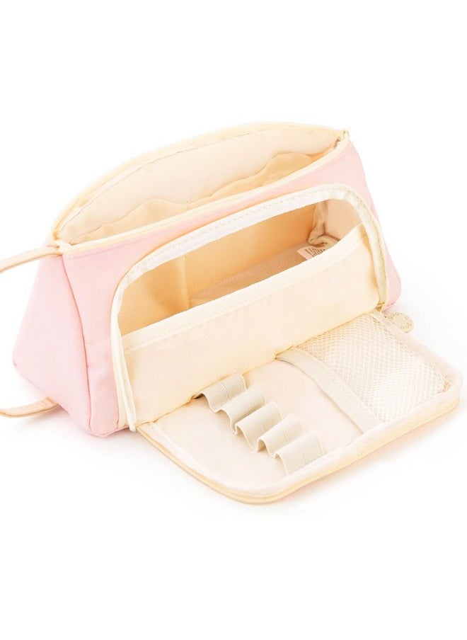 FunBlast Pouch for Girls - Multipurpose Zipper Pouch for Kids & Adults, Stationary Organizer Bag, Makeup Pouch, Cosmetic Pouch, Toiletry Bag, Water Resistance Pouch for Travel Accessories (Pink)