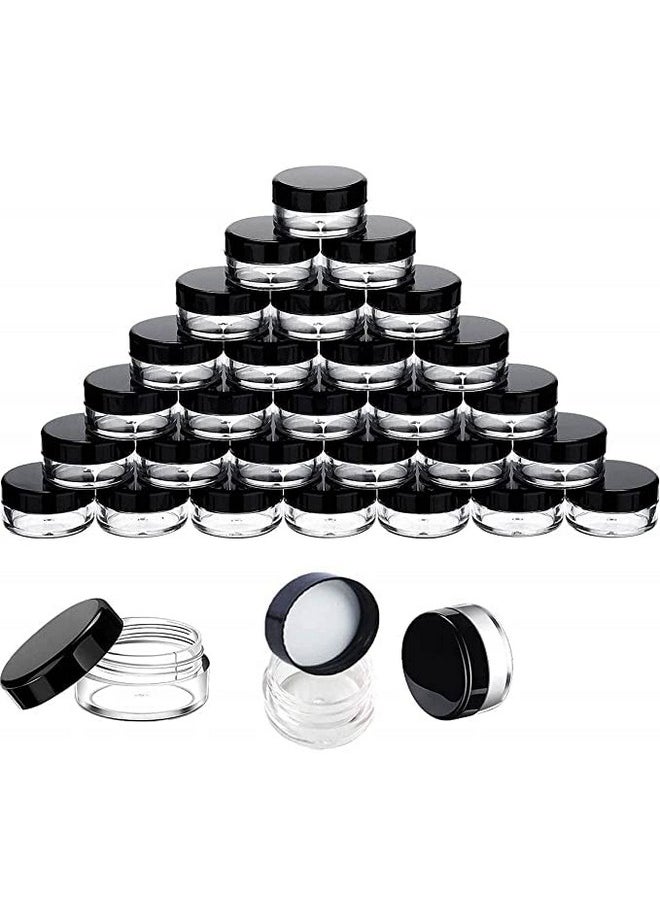 Shree MAHA Empty Cosmetic Containers, Acrylic Jars, Small Containers for Cosmetics, Lip Balm Containers, Transparent Jar with Black Cap-8 gm (Pack of 12)