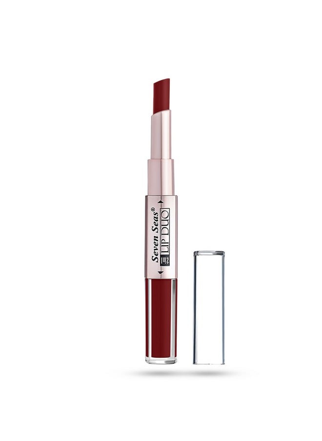 Seven Seas Lip Duo 2 In 1 Lipstick Matte Finish 2-in-1 Duo Liquid Lipstick with Matte Finish and Moisturizing Gloss (Tamoto Red 1, 7ML)