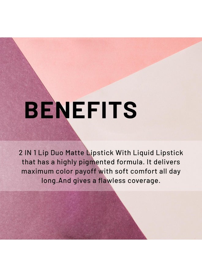 Seven Seas Lip Duo 2 In 1 Lipstick Matte Finish 2-in-1 Duo Liquid Lipstick with Matte Finish and Moisturizing Gloss (Tamoto Red 1, 7ML)