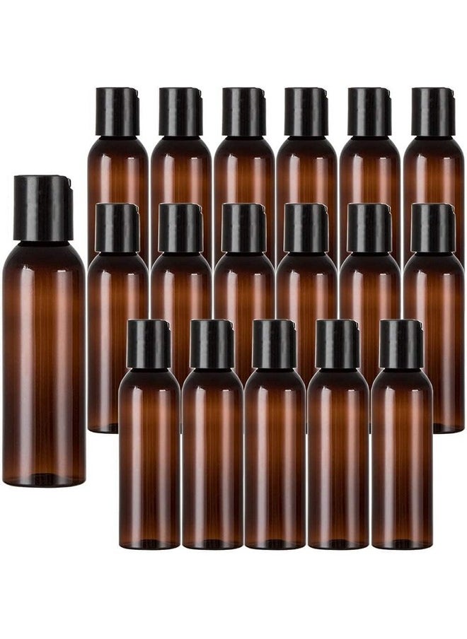 SHREE MAHA 100ml Amber Empty Plastic Bottles - Refillable Travel Size Cosmetic Containers, Leak Proof Squeeze Bottles with Black Flip Caps for Toiletries, Shampoo (Pack of 3)