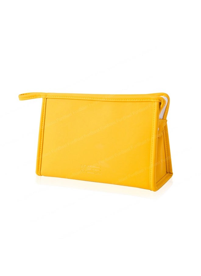 FunBlast Pouches for Women - Cosmetic Pouch Makeup Pouch, Toiletry Pouch for Women, Multipurpose Pouch Case with Zipper Lock, Portable Travel Kit Bag, Money Purse for Girls & Women (Yellow)