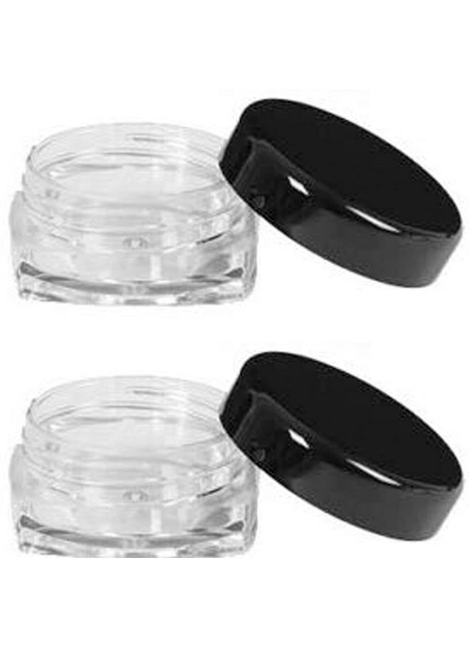 SHREE MAHA PS Acrylic Jars Transparent with Black Cap Cosmetics Container for Creams,Lip Balm, Body Butter, Essential oil, Costemic, Makeup Use, Pack of 46, 5 Gram capacity