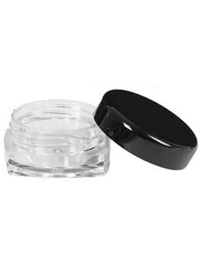 SHREE MAHA PS Acrylic Jars Transparent with Black Cap Cosmetics Container for Creams,Lip Balm, Body Butter, Essential oil, Costemic, Makeup Use, Pack of 46, 5 Gram capacity