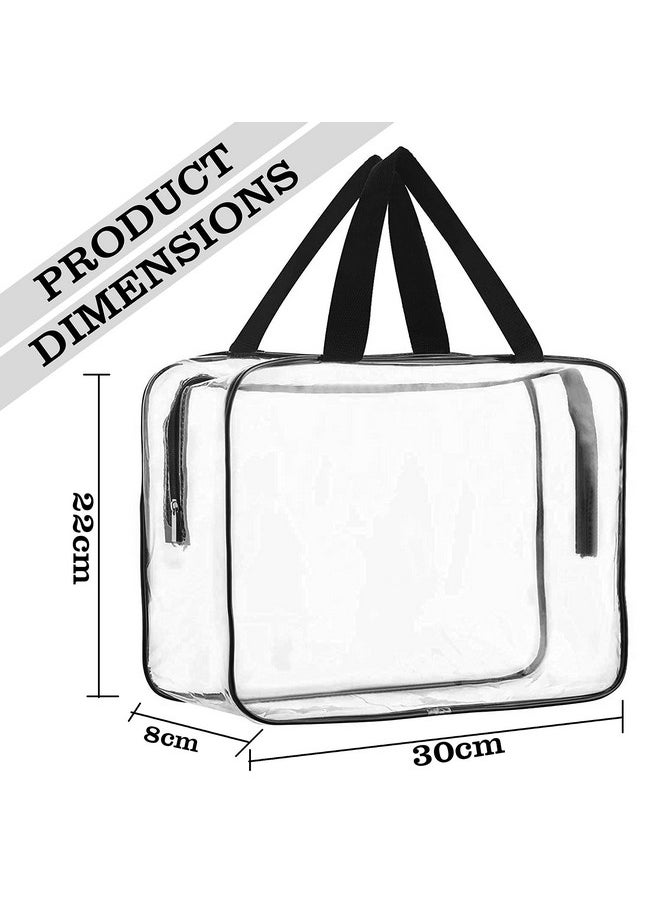 TULMAN 2 Pack PVC Transparent Travel Toiletry Bag - Cosmetic Makeup Organizer, Handbag & Kids Toy Storage, Durable Storage Pouch for Travel Essentials & Cosmetics - 30x22x8 CM