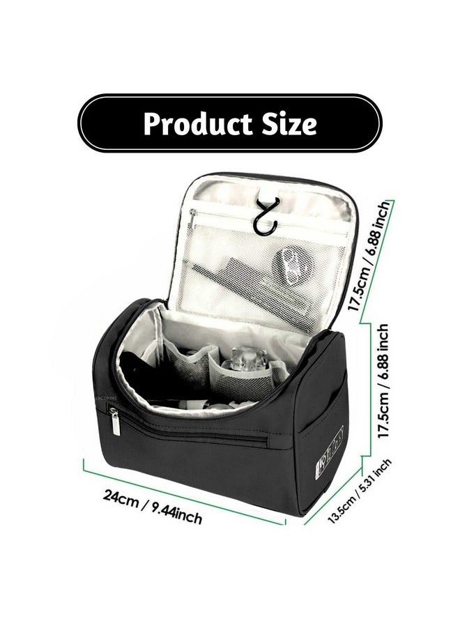 LACOPINE Women's Multi Functional Travel Toiletry Hanging Makeup Organiser Bag (Black)