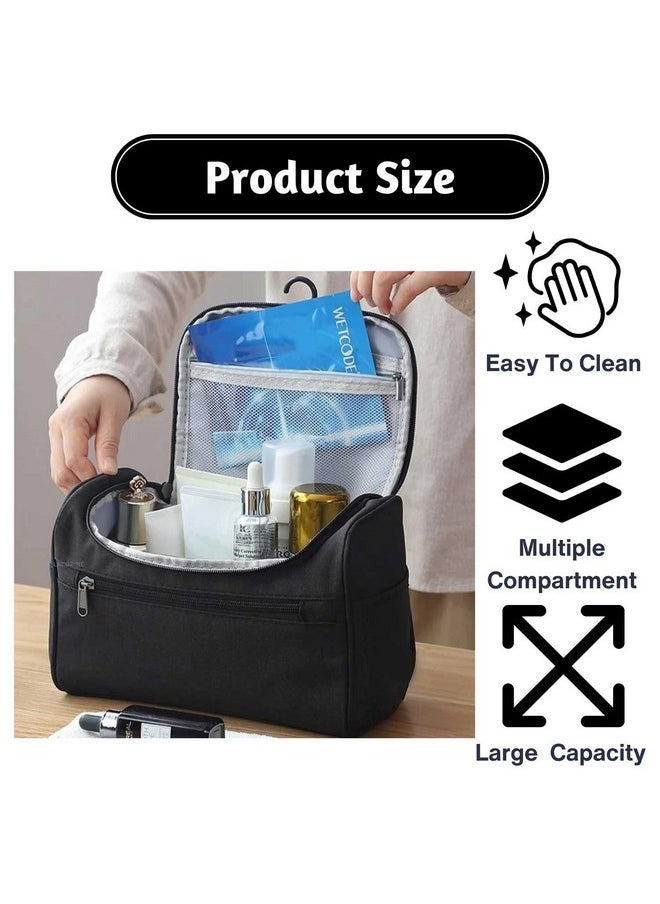 LACOPINE Women's Multi Functional Travel Toiletry Hanging Makeup Organiser Bag (Black)