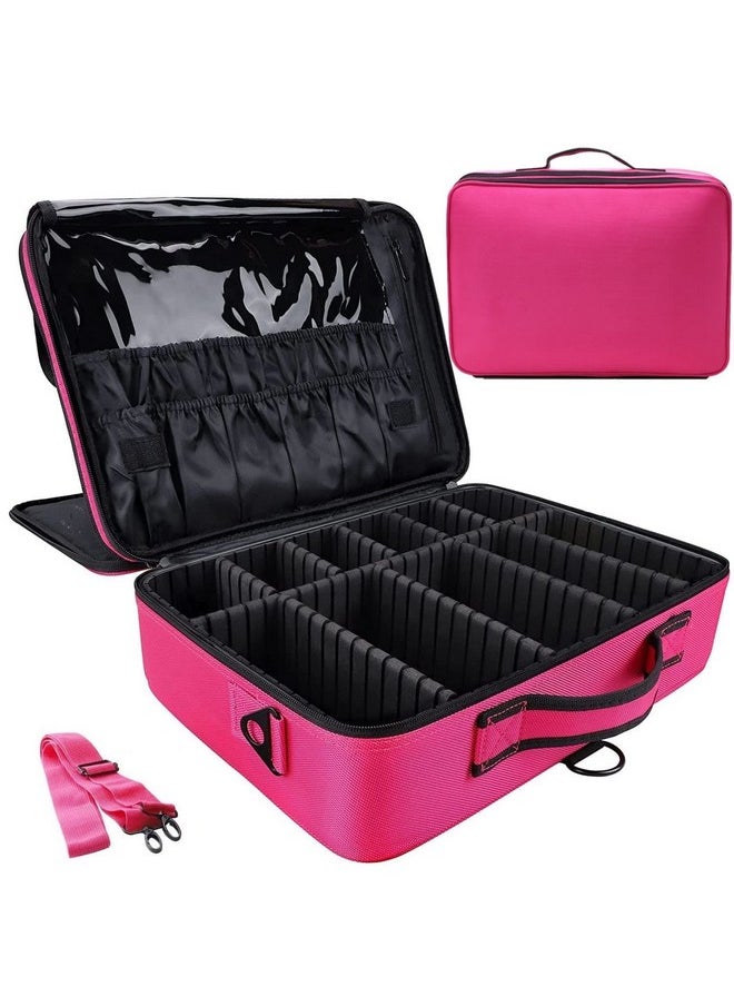 LACOPINE Solid 28 Cms Cosmetic Pouch (Meduim_Makeup Organizer Bag_PINK)