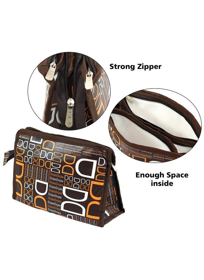 TULMAN Travel Cosmetic Pouch (Set of 3 Dojes Brown) - Multipurpose Organizer for Makeup, Jewelry, Toiletries & Accessories Organizer Synthetic Material - Compact & Lightweight - Unisex for Men & Women