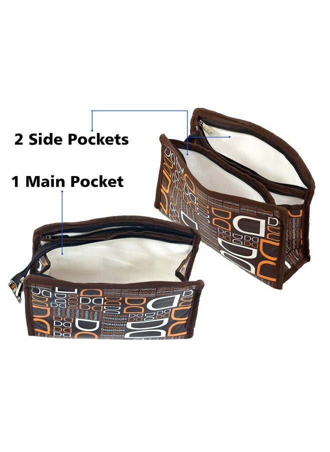 TULMAN Travel Cosmetic Pouch (Set of 3 Dojes Brown) - Multipurpose Organizer for Makeup, Jewelry, Toiletries & Accessories Organizer Synthetic Material - Compact & Lightweight - Unisex for Men & Women