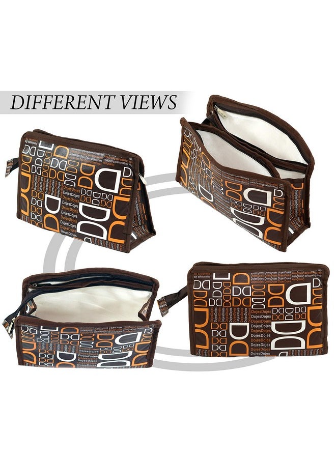 TULMAN Travel Cosmetic Pouch (Set of 3 Dojes Brown) - Multipurpose Organizer for Makeup, Jewelry, Toiletries & Accessories Organizer Synthetic Material - Compact & Lightweight - Unisex for Men & Women