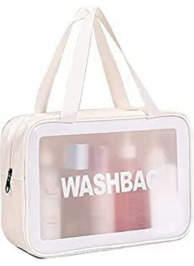 RP MALL Multipurpose Transparent PVC Zipper Cosmetic Travel Wash Bag Organizer Toiletry Makeup Portable Carry Pouch for Women Girls