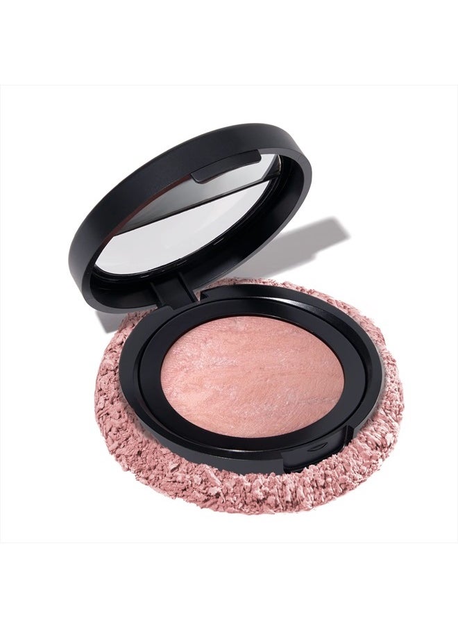 Baked Blush-n-Brighten Marbleized Blush for Cheeks - Ethereal Rose - Natural Finish - Buildable Color