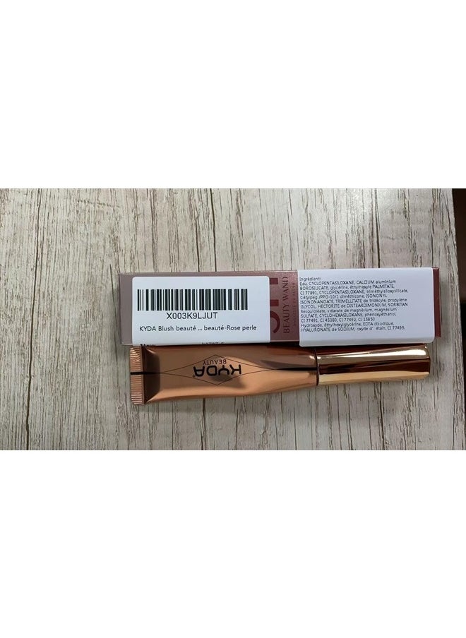 Blush Beauty Wand, Shimmer Face Blush with Cushion Applicator, Natural Pearl Finish, Silky Smooth Creamy Formula, Lightweight Blendable Blush Rouge Stick-Pearl Pink