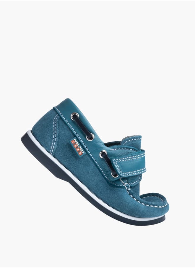 Boys' Stitch Detail Moccasins With Hook And Loop Closure