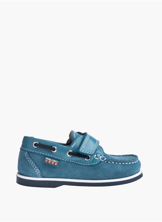 Boys' Stitch Detail Moccasins With Hook And Loop Closure