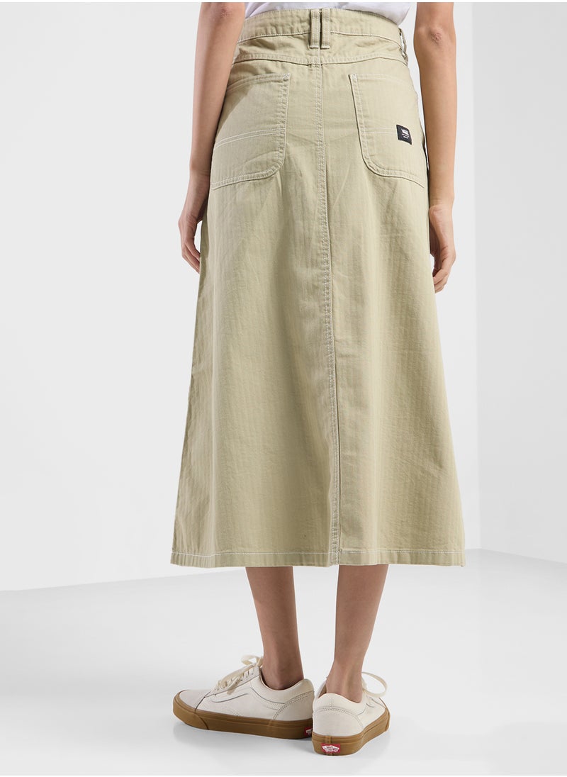 Codey Long Flare Utility Skirt