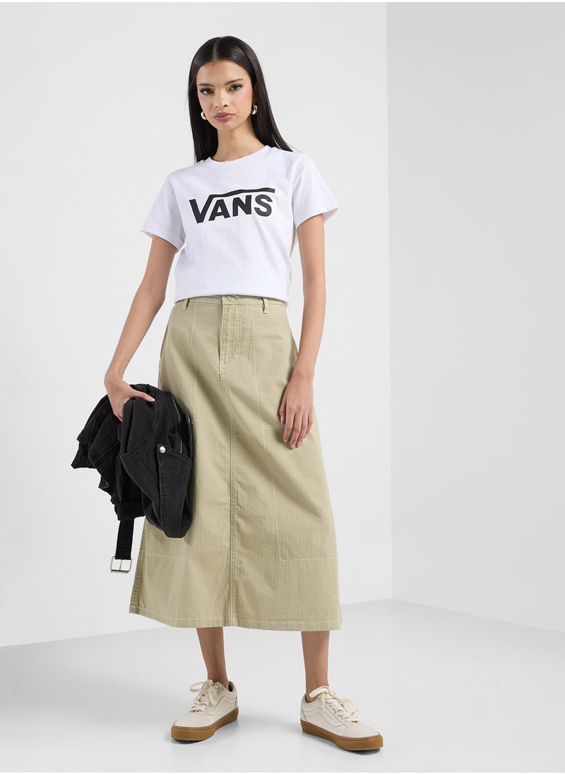 Codey Long Flare Utility Skirt