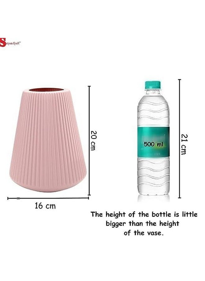 SATYAM KRAFT 1 Piece Big Size Unbreakable & Light Weight Plastic Nordic Design Vase for Gifting,Home,Bedroom,Office Corner,Living Room,Restaurant Centerpieces,Christmas,Wedding Decoration (Blue)