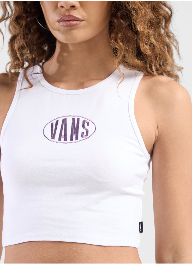 Name Drop Fitted Crop Tank