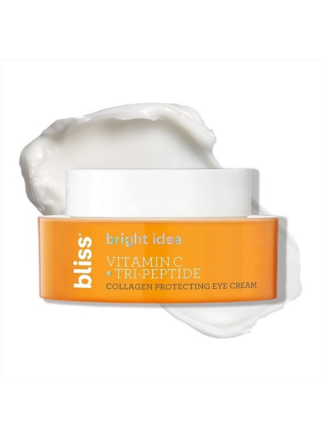 Vitamin C Eye Cream – Brightening & Hydrating Anti-Aging Treatment with 3-O-Ethyl Ascorbic Acid, Tri-Peptide & Licorice Root – Reduces Fine Lines, Boosts Collagen & Firms, 0.5 fl oz