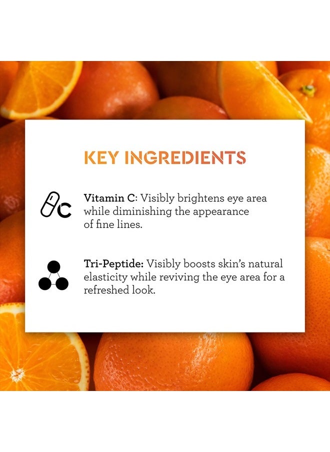 Vitamin C Eye Cream – Brightening & Hydrating Anti-Aging Treatment with 3-O-Ethyl Ascorbic Acid, Tri-Peptide & Licorice Root – Reduces Fine Lines, Boosts Collagen & Firms, 0.5 fl oz