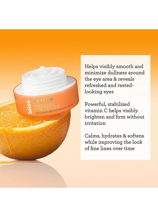 Vitamin C Eye Cream – Brightening & Hydrating Anti-Aging Treatment with 3-O-Ethyl Ascorbic Acid, Tri-Peptide & Licorice Root – Reduces Fine Lines, Boosts Collagen & Firms, 0.5 fl oz