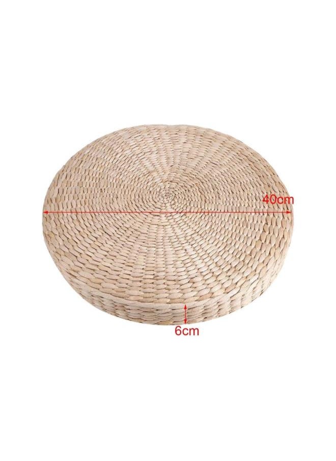 Tatami Cushion, Woven Straw Tatami Straw Pad Handmade Round Tatami Yoga Floor Seat Pillow Yoga Mat Meditation Pillow Cushion for Home Garden Dining Room Decoration (Dia.) 15.75