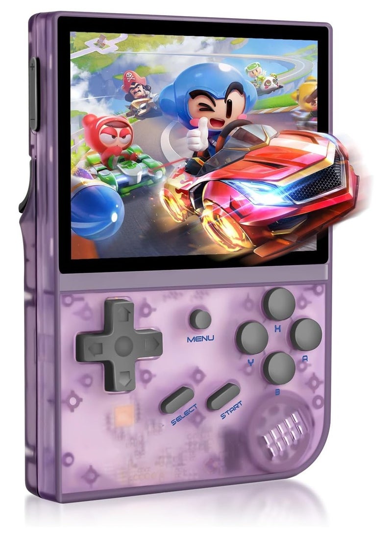 Anbernic RG35XX Handheld Game Console Retro Games Consoles with 3.5 Inch IPS Screen 64G TF Card 5474 Classic Games 2100mAh Battery Support Linux, HDMI and TV Output Purple