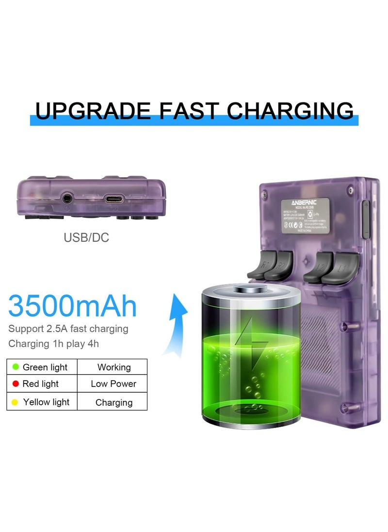 Anbernic RG35XX Handheld Game Console Retro Games Consoles with 3.5 Inch IPS Screen 64G TF Card 5474 Classic Games 2100mAh Battery Support Linux, HDMI and TV Output Purple