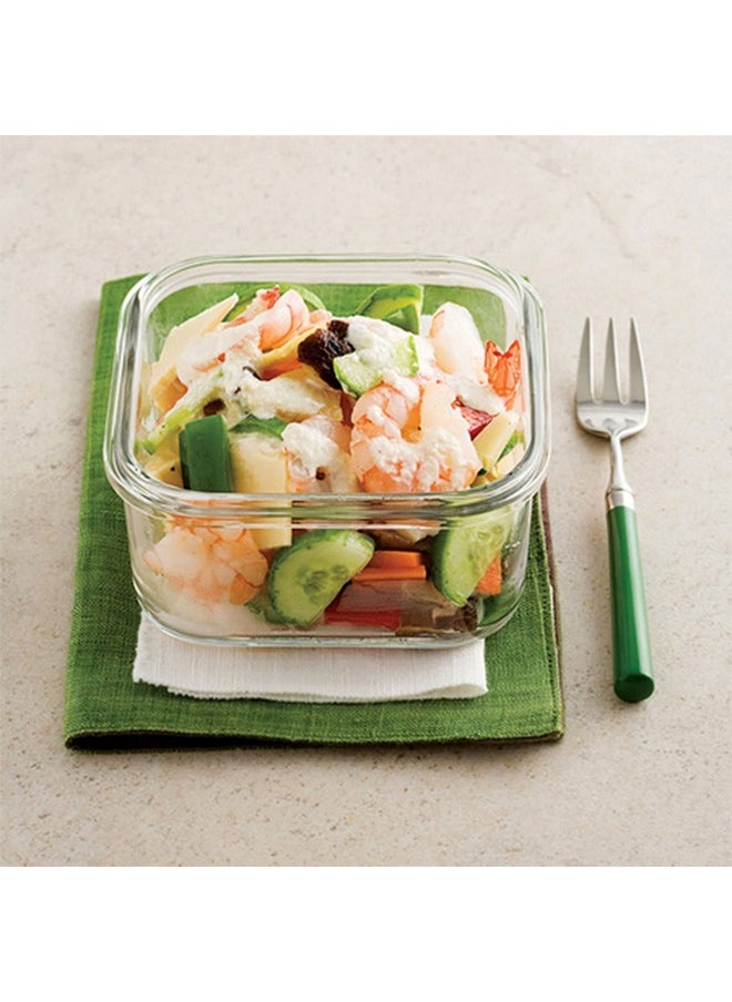 GLASSLOCK Korea Tempered Glass Container Lunch box, 490 ml, Set of 2 - Office Lunchbox Tiffin - Classic Microwave Safe Food Storage with Lid, Airtight