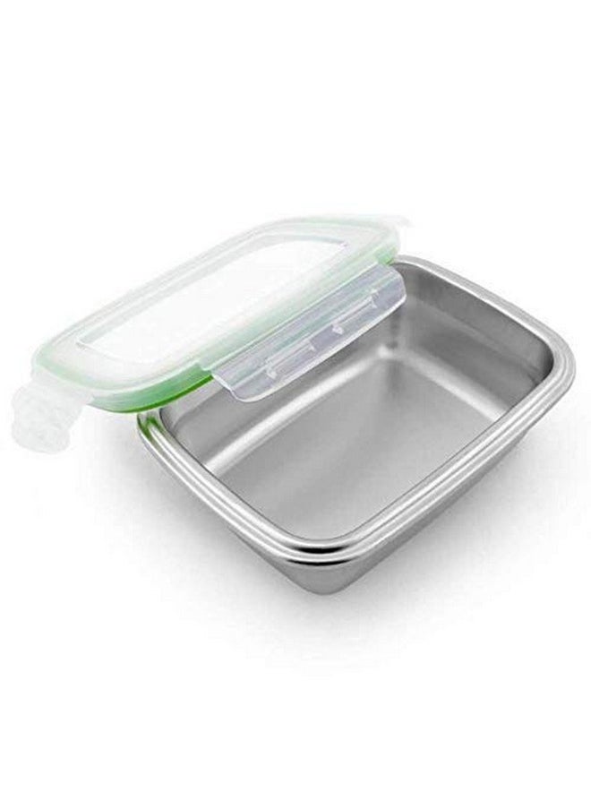 Femora High Stainless Steel Rectangular Container, Leakproof airtight Lid, 850 ML, Pack of 1, Silver