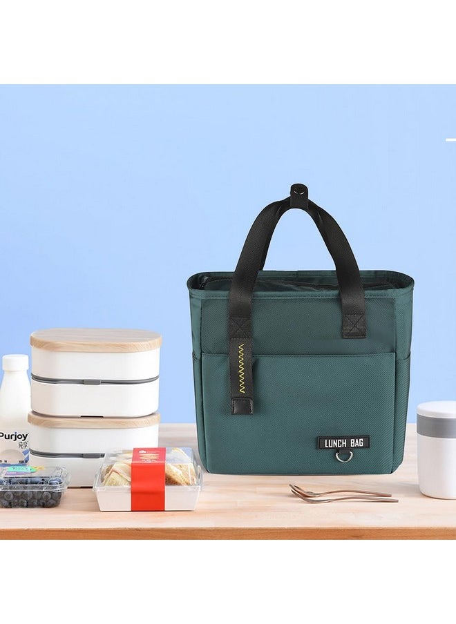 UMAI Insulated Lunch Bag for Kids, Women & Men, Ideal Tote Tiffin Bag for Office/School/Camping/Gym-Lightweight, Durable Handle, Large Capacity, Multifunctional Pockets, Easy to Clean (Green)