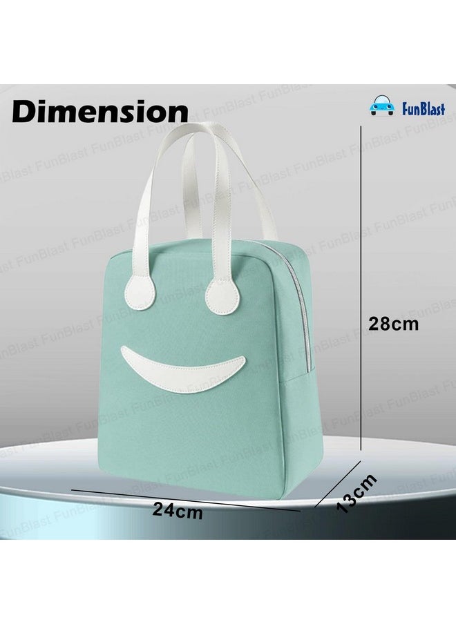 FunBlast Lunch Bag - Insulated Travel Lunch Bag for Office, Multi-Purpose Lunch Box Carrying Bag for Women/Men/Tiffin/Storage Bag for Lunch Box, Tiffin Bag (Green)