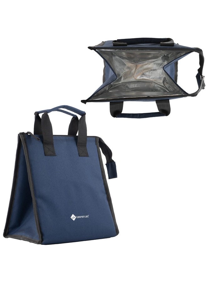 SHOPOFLUX Lunch Bag for Men and Women, Insulated Tiffin Bags for Office, College, School (Blue)