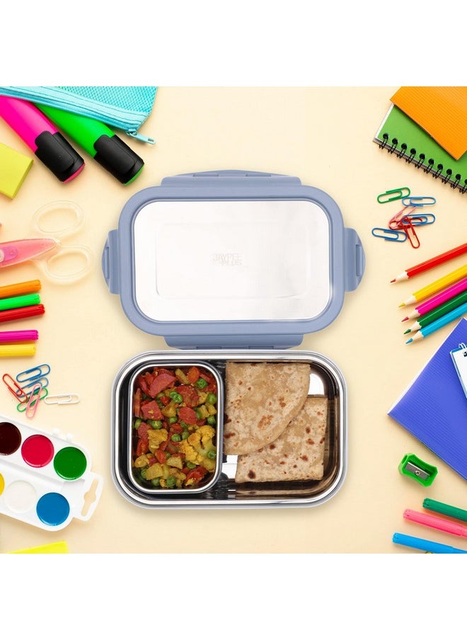 Jaypee Plus Stainless Steel Lunch Box Captainsteel Blue, 500 ml, Suitable for School, Offices and picnics,Microwave Safe