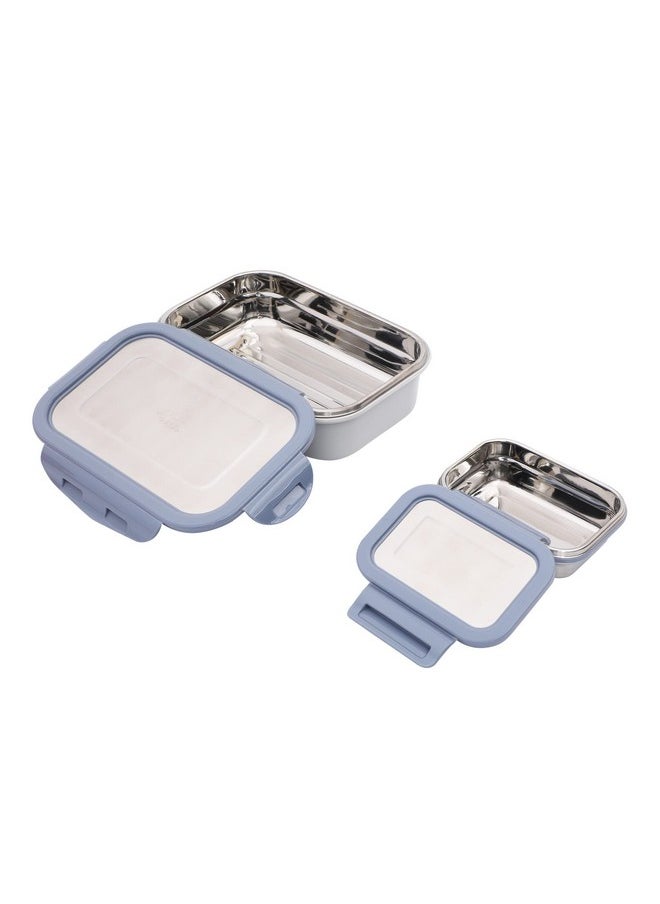 Jaypee Plus Stainless Steel Lunch Box Captainsteel Blue, 500 ml, Suitable for School, Offices and picnics,Microwave Safe