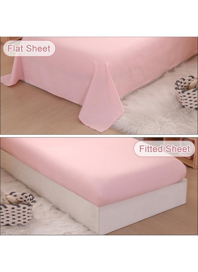 Wowelife Pink Toddler Bedding Set for Girls Toddler Bedding 4 Pieces Boho Tufted Comforter with Ruffles Design Toddler Girl Bed Set with Comforter, Fitted Sheet, Flat Sheet and Pillowcase