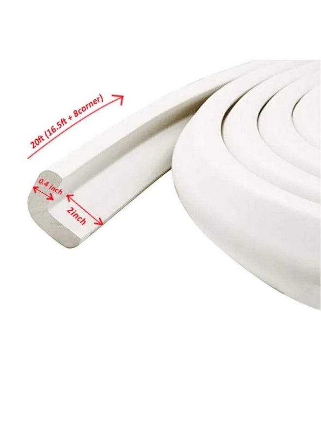 KidDough Baby Proofing Extra Thick Furniture Edge Protector for Kids, Safety Strip - 5 Mtrs White Edge Guard, Thick Rubber Edge for Kids Safety, Corner Protector for Sharp Edges, Baby Safety Products