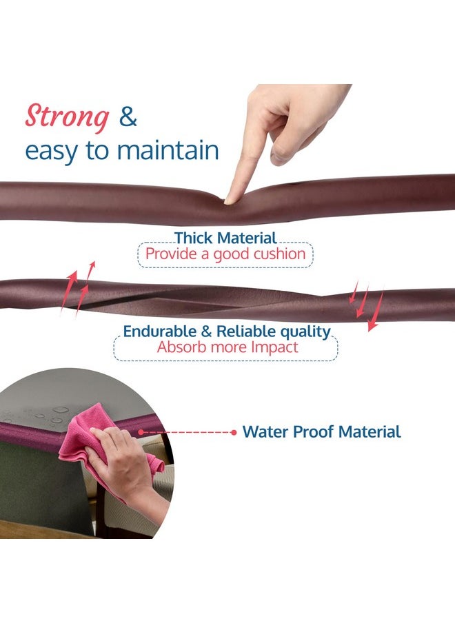 LuvLap Baby proofing extra thick 5 Metre Baby Safety Strip, 8 edge guard and 5 protectors, Cushioned Tape as Infant Bump Protector, Furniture Corner, Bed, Table Corners, with 3M adhesive tape, Brown