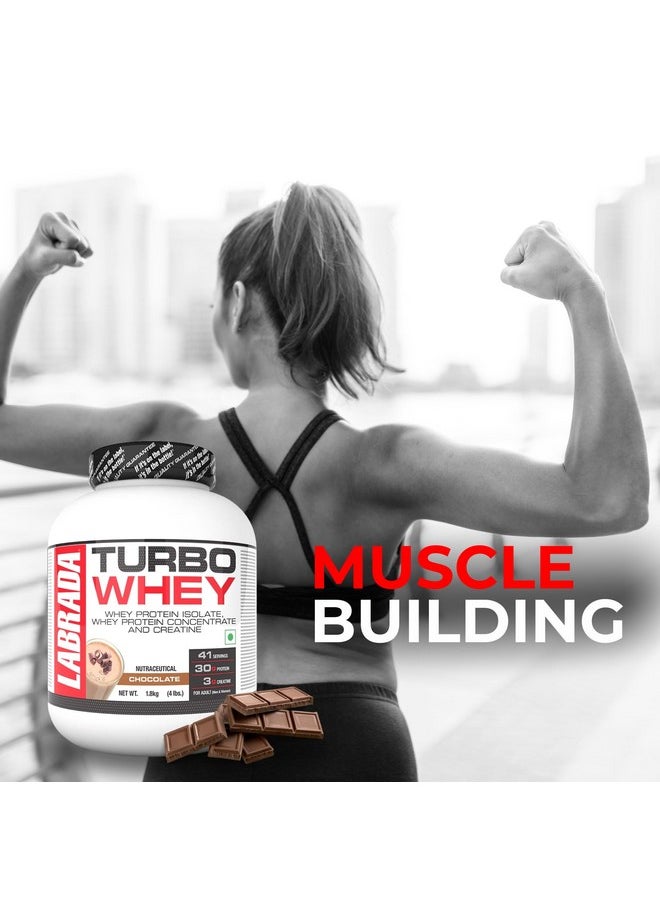 Turbo Whey (Whey Protein Isolate, Whey Protein Concentrate And Creatine, 30G Protein, 41 Servings) - (1.8Kg) (Chocolate)