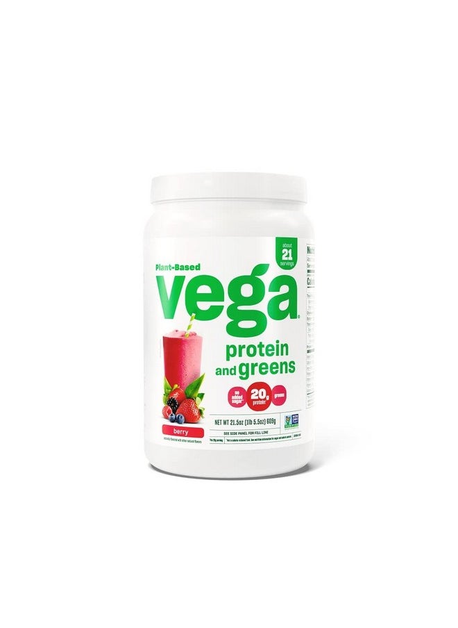 Vega Protein And Greens Protein Powder, Berry - 20G Plant Based Protein Plus Veggies, Vegan, Non Gmo, Pea Protein For Women And Men, 1.3 Lbs (Packaging May Vary)