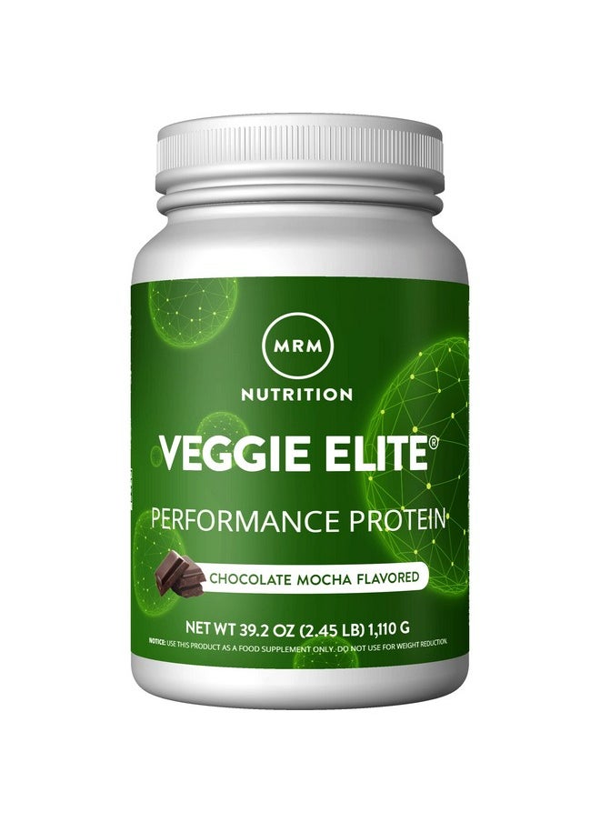 MRM Nutrition Veggie Elite Performance Protein | Chocolate Mocha Flavored| Plant-Based Protein| Easy to Digest | with BCAAs| Vegan + Gluten-Free | Clinically Tested| Digestive enzymes | 30 Servings